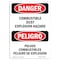 Signmission Safety Sign, OSHA, 14" Height, Rigid Plastic, Combustible Dust Explosion Hazard Spanish OS-DS-P-1014-VS-1831 - alternate 1